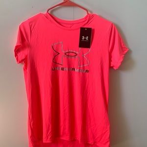 Girls Youth XL Hot Pink Under Armour Heat-gear Shirt